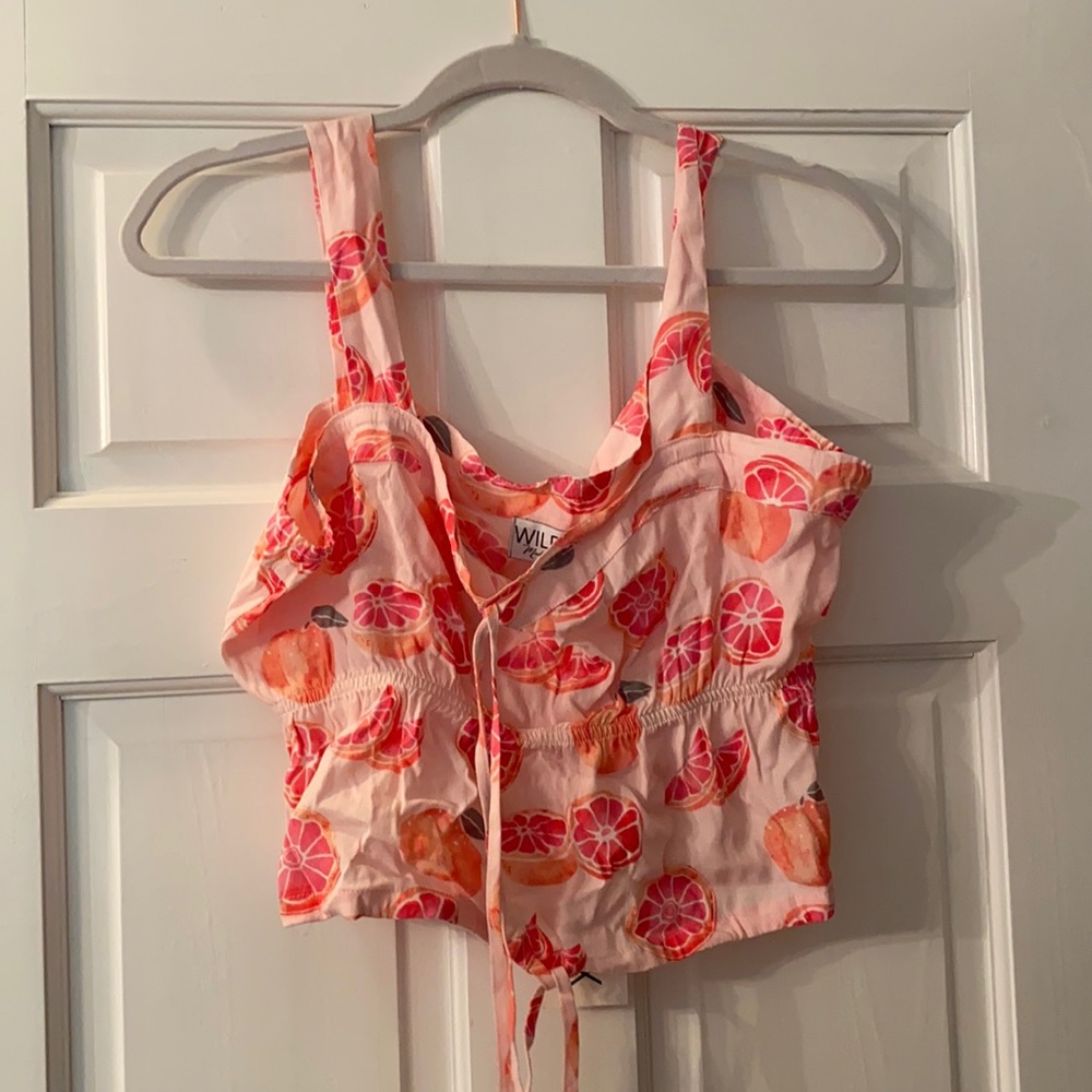 Wild fox grapefruit top with tags